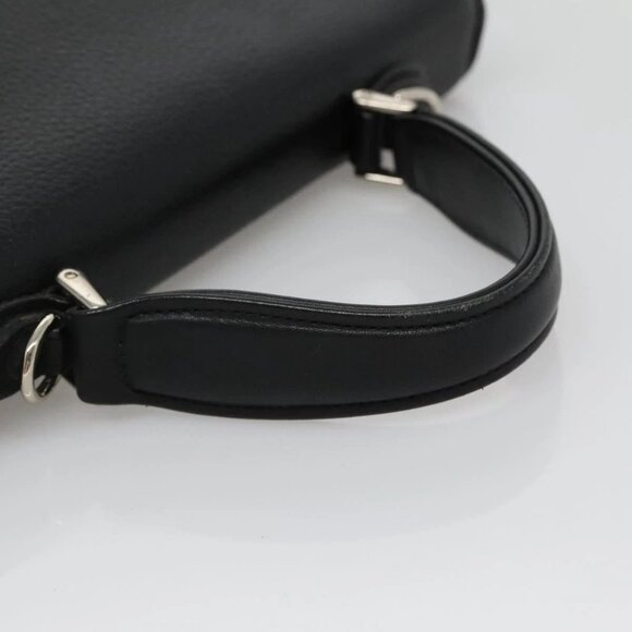 Burberrys Hand Bag Leather Black Silver Auth BA3309 - Picture 9 of 16